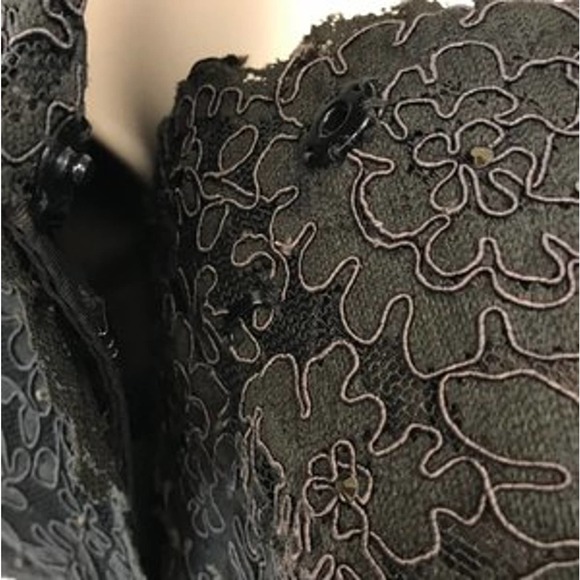 Helen Morley Dark Brown Strapless Lace Gown w/ Bolero 12 - Picture 7 of 11